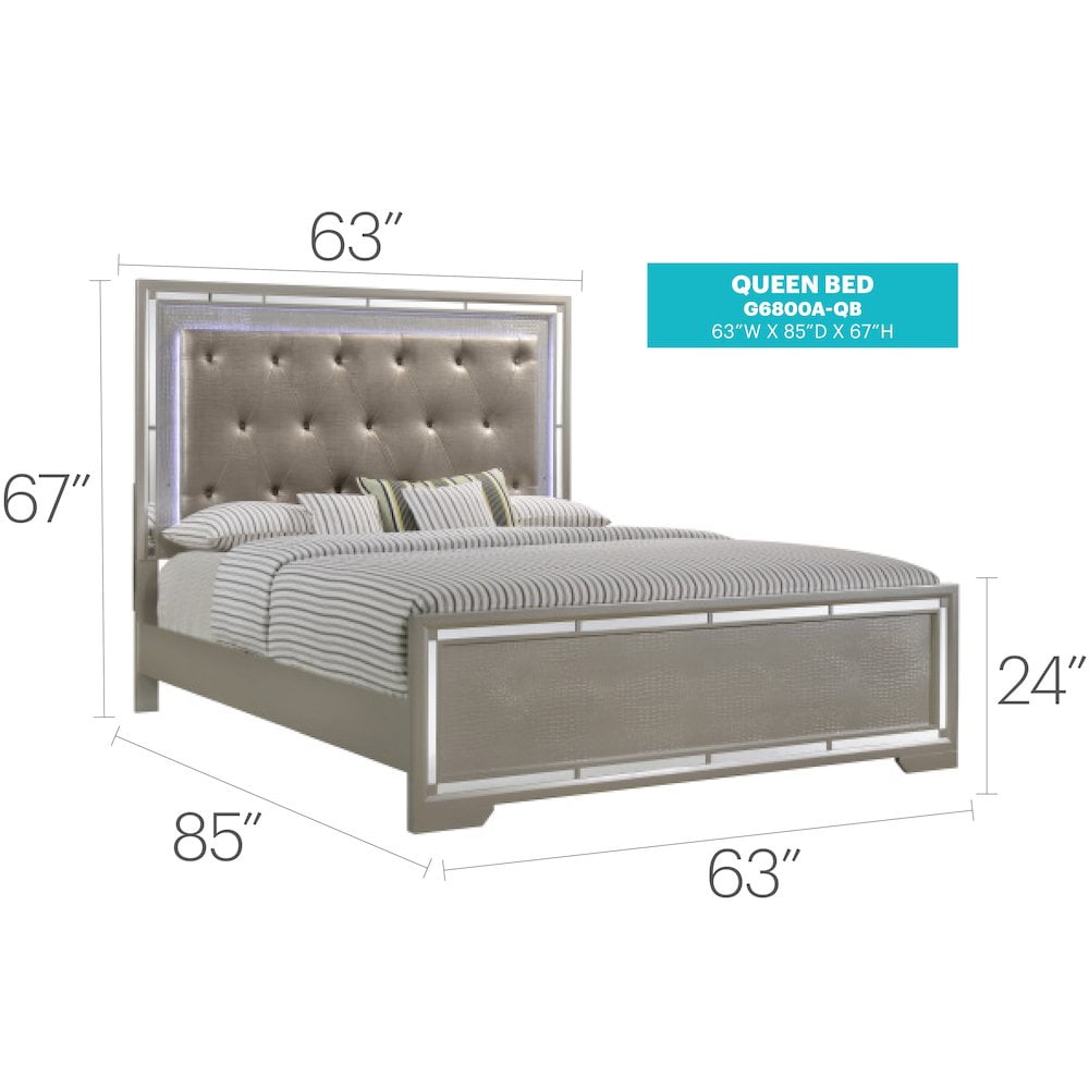 Glory Furniture Alana Full Bed in Champagne Color