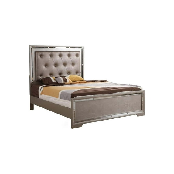 Glory Furniture Alana Full Bed in Silver Champagne