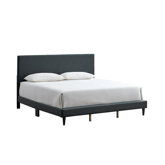 Glory Furniture Baron G00702-KB-UP  BLACK Modern Faux Leather Platform Bed