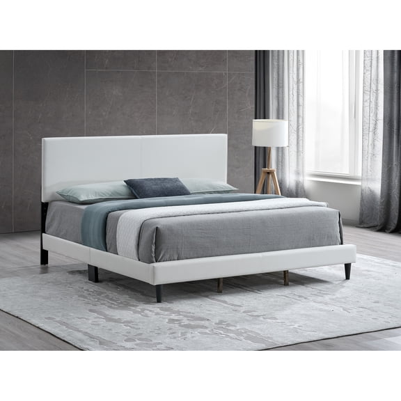Glory Furniture Baron G00709-FB-UP WHITE Faux Leather Platform Bed