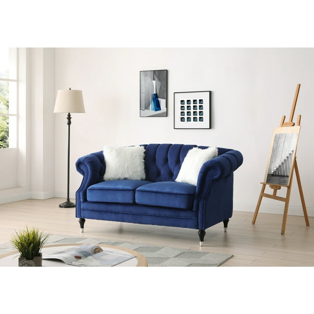 Glory Furniture Bristol Loveseat Blue Velvet