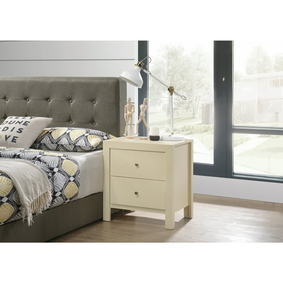 Glory Furniture Burlington 2 Drawer Nightstand in Beige
