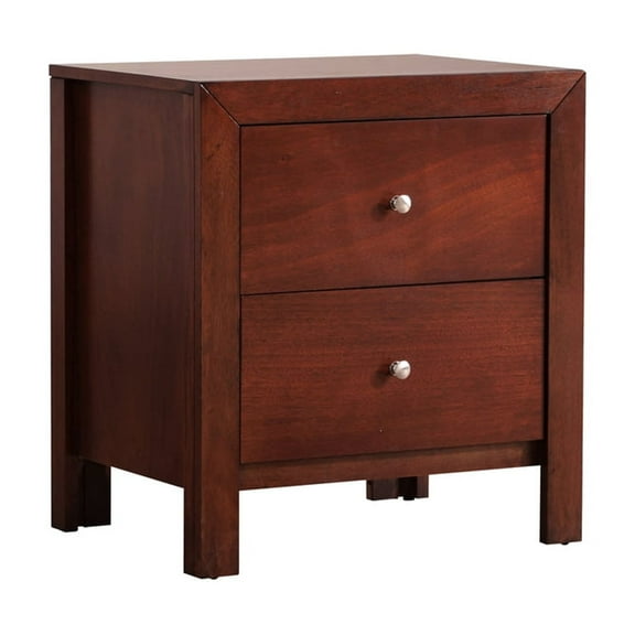 Glory Furniture Burlington 2 Drawer Nightstand in Cherry