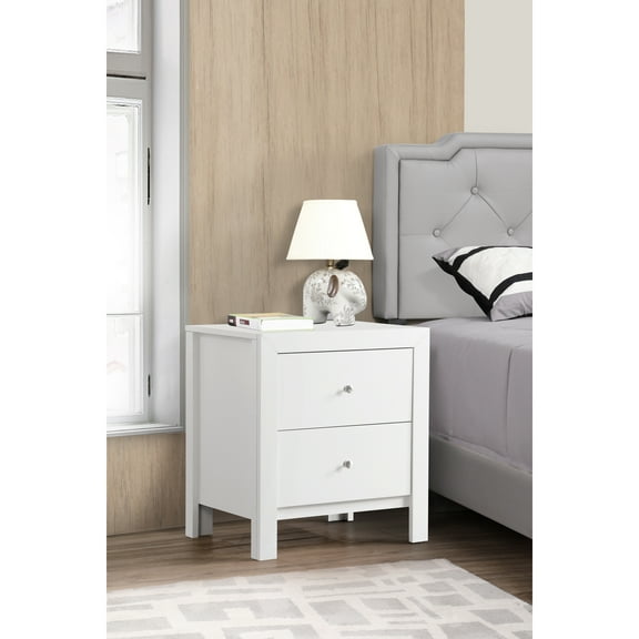 Glory Furniture Burlington 2 Drawer Nightstand in White