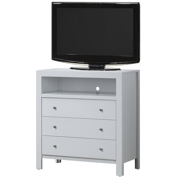 Glory Furniture Burlington 3 Drawer TV Stand in White