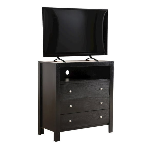 Glory Furniture Burlington Media Chest in Black Color