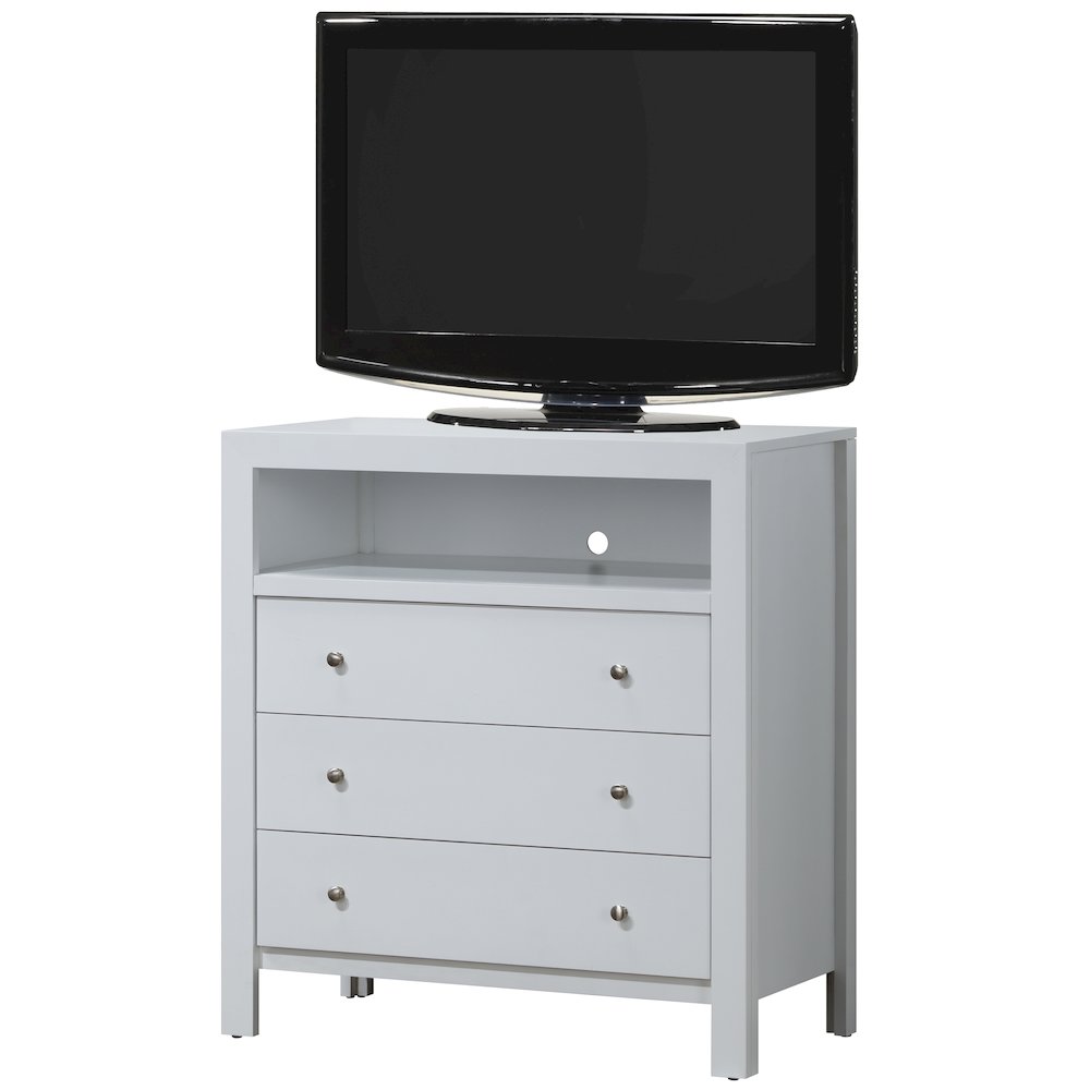 Glory Furniture Burlington Media Chest in White Color