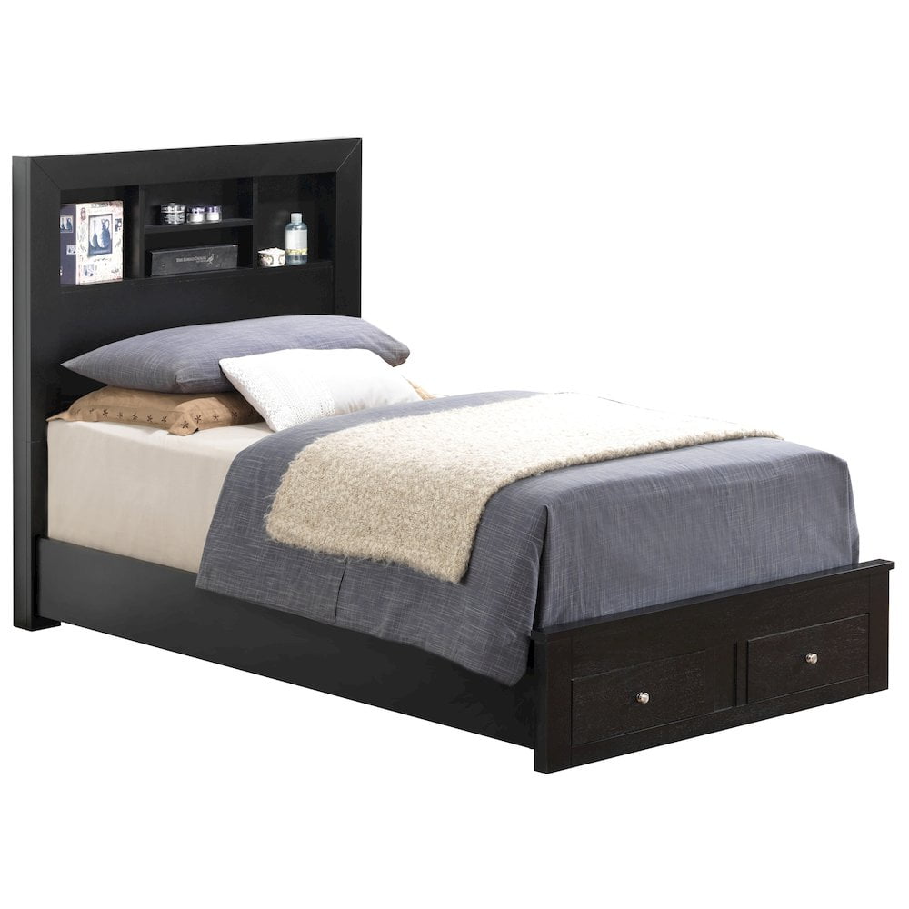 Glory Furniture Burlington Twin Storage Bed in Black