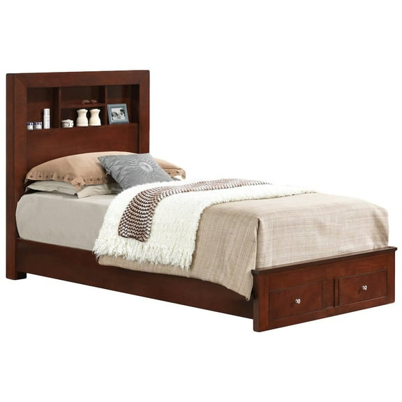 Glory Furniture Burlington Twin Storage Bed in Cherry Color