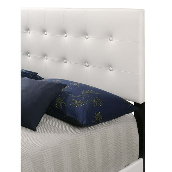 Glory Furniture Caldwell Faux Leather Panel Full Bed in White