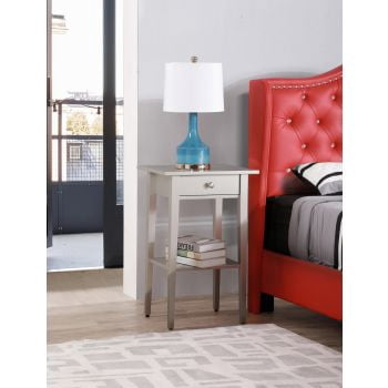 Glory Furniture Dalton G034-N Nightstand , Silver Champagne