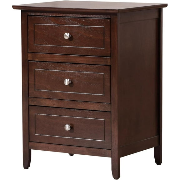 Glory Furniture Daniel 3 Drawer Nightstand in Cappuccino
