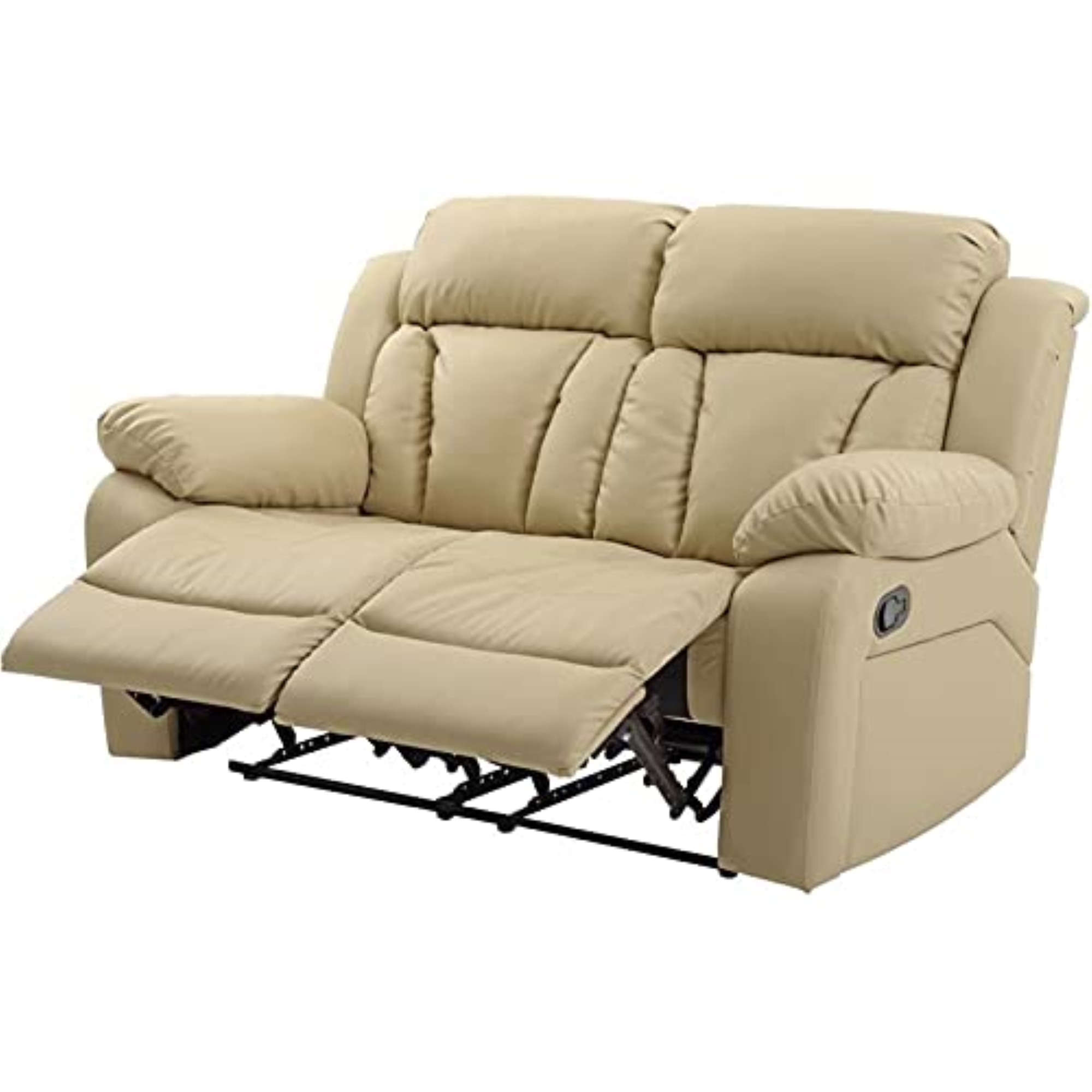 Glory Furniture Daria Faux Leather Reclining Loveseat in Beige