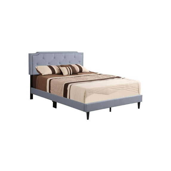 Glory Furniture Deb Fabric Upholstered Full Bed in Blue