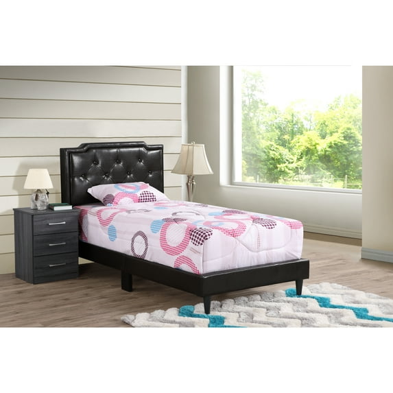 Glory Furniture Deb Faux Leather Upholstered Twin Bed in Cappuccino