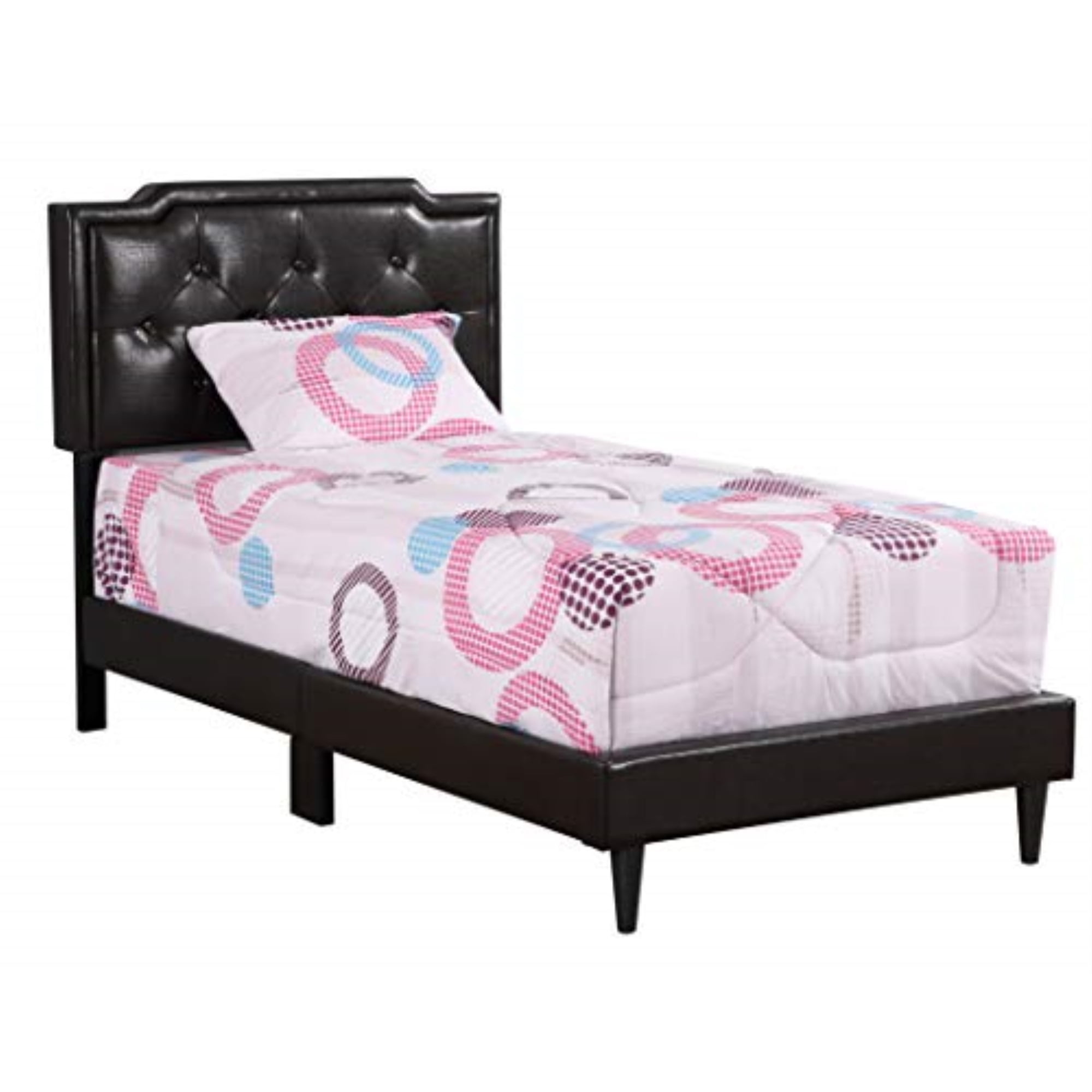  Glory Furniture Deb Faux Leather Upholstered Twin Bed in Cappuccino ...