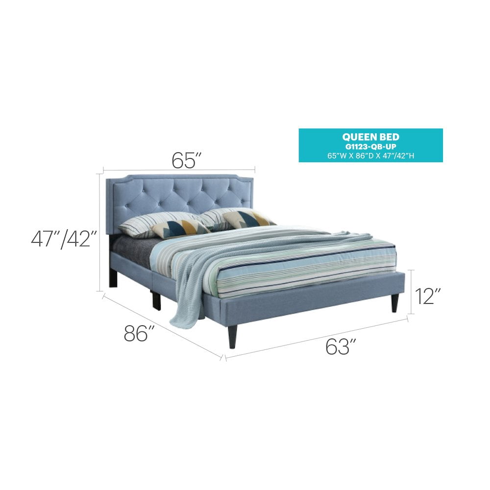 Glory Furniture Deb Full Bed in Blue Color