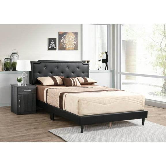 Glory Furniture Deb G1119-QB-UP Queen Bed - All In One Box , BLACK