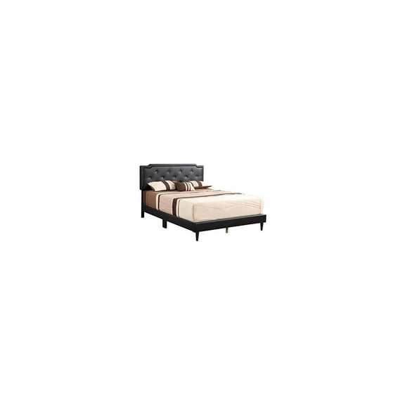 Glory Furniture Deb Velvet Upholstered Full Bed in Black