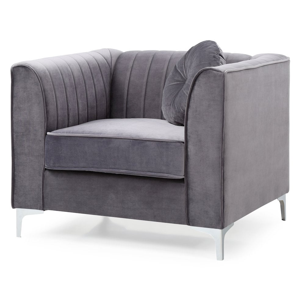 Glory Furniture Delray Accent Chair in Gray Color