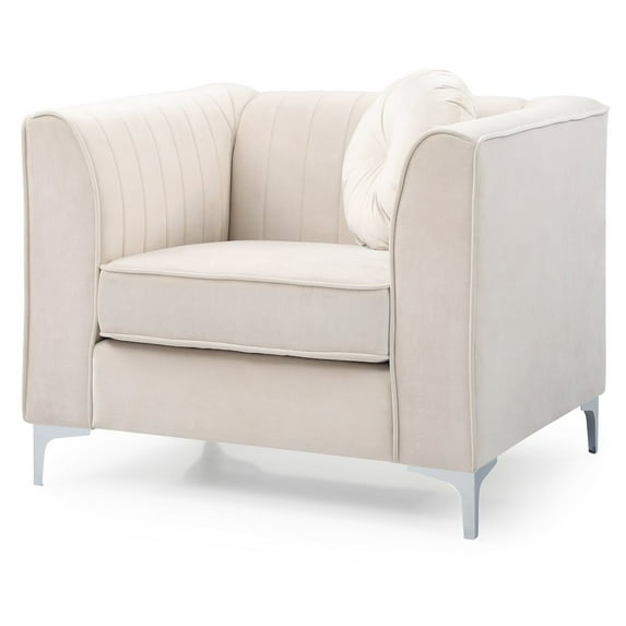 Glory Furniture Delray Accent Chair in Ivory Color