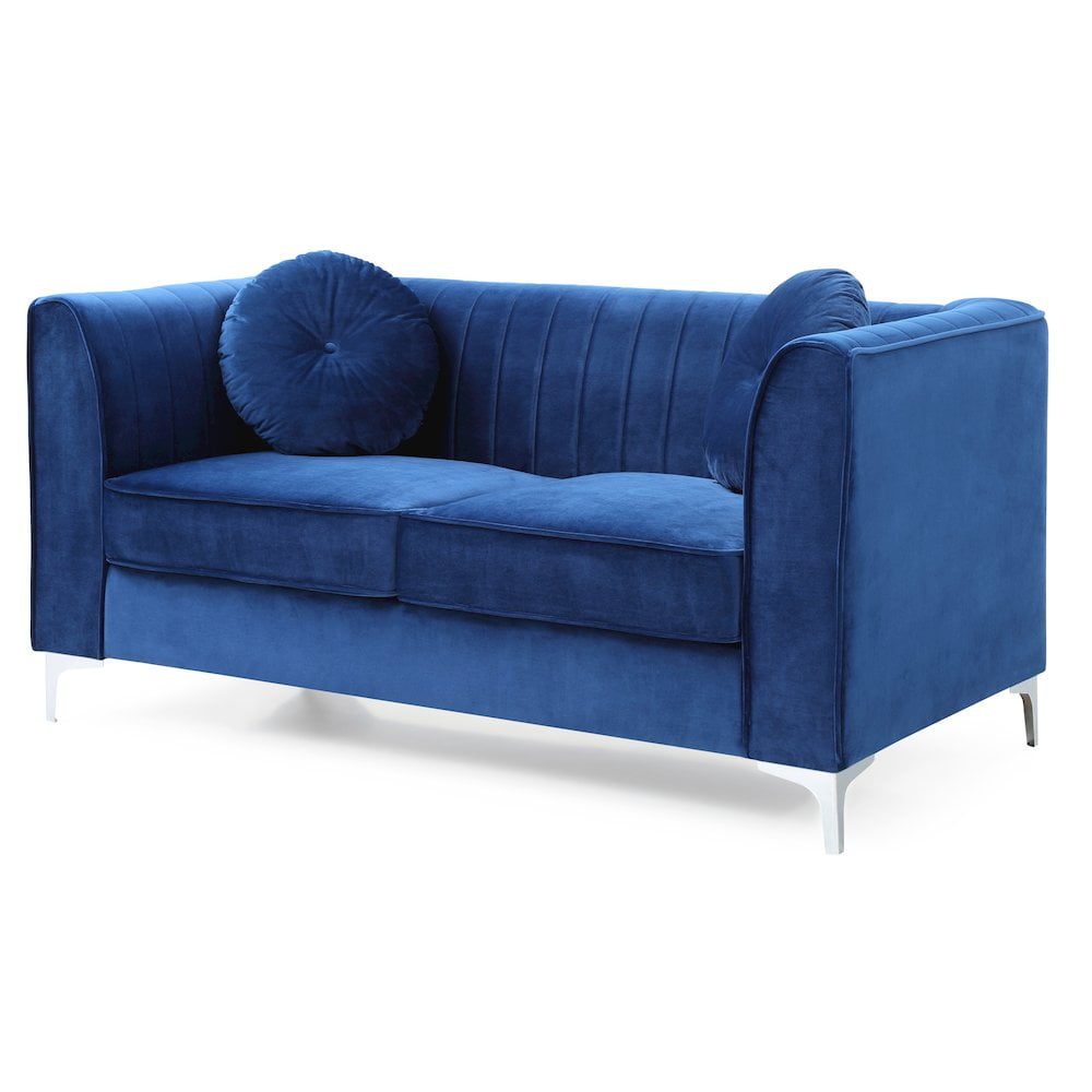 Glory Furniture Delray Loveseat in Navy Blue Color
