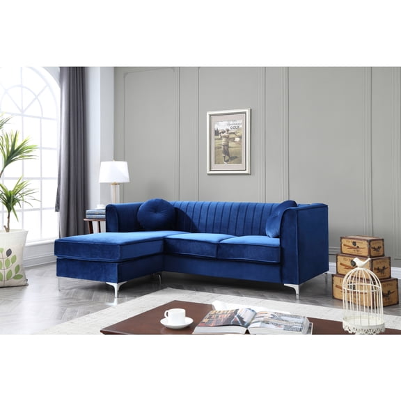 Glory Furniture Delray G791B-SC Sofa Chaise ( 3 Boxes) , NAVY BLUE
