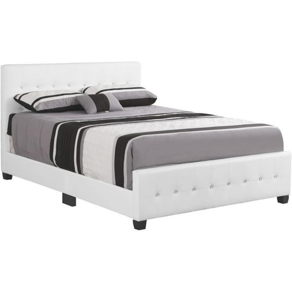 Glory Furniture Diamond Faux Leather Upholstered King Bed in White