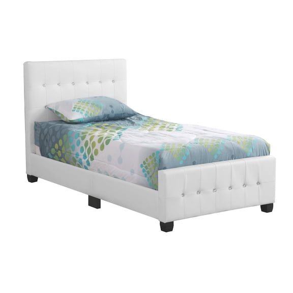 Glory Furniture Diamond Twin Bed in White Color