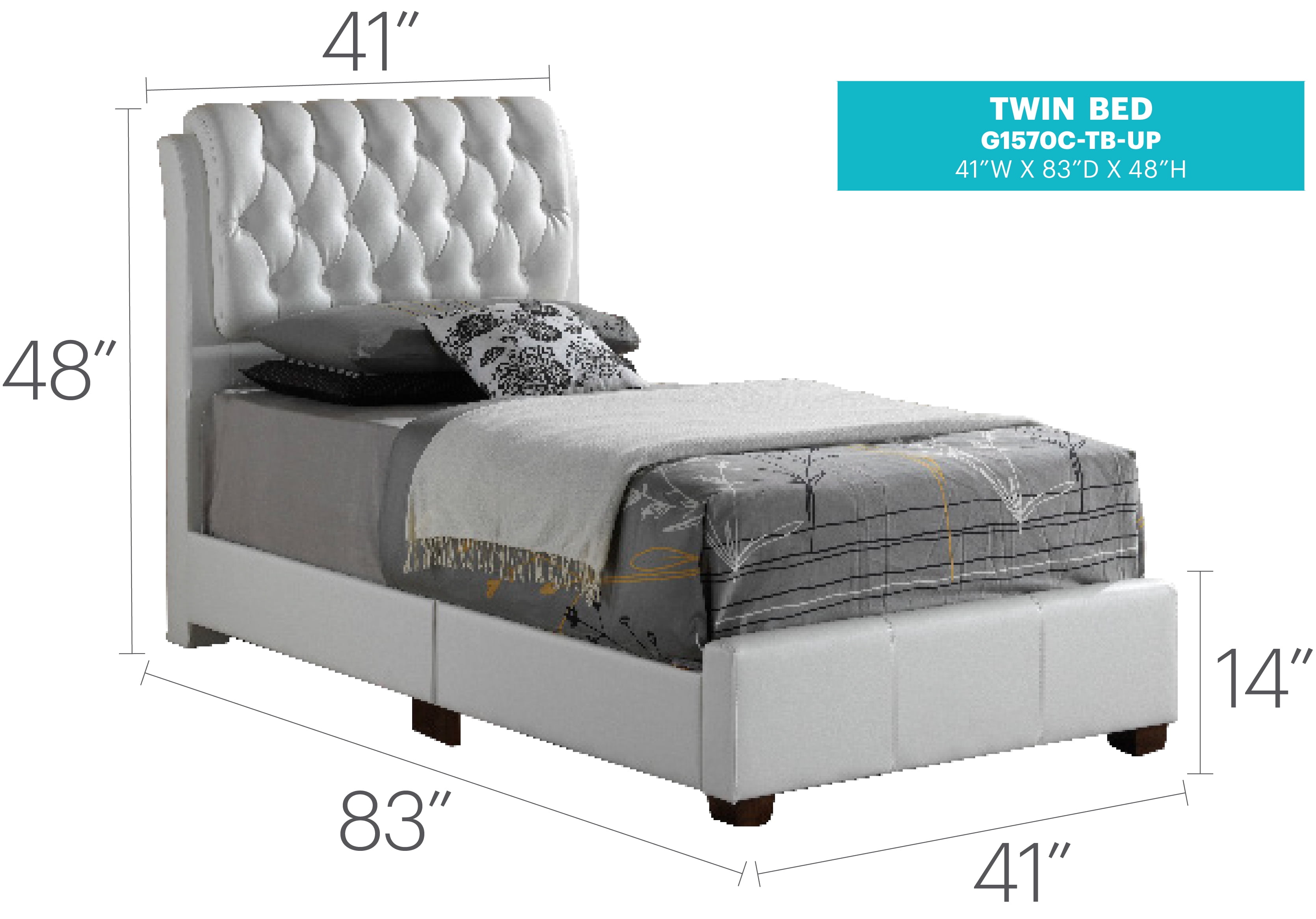 Glory Furniture G1570C-TB-UP White Twin Bed