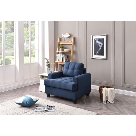 Glory Furniture Sandridge Microsuede Chair in Navy Blue