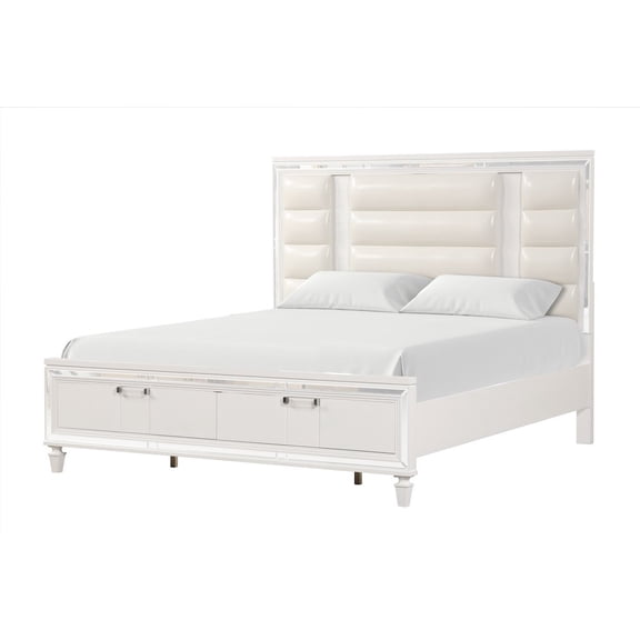 Glory Furniture Genoa Queen Bed, Sparkling White