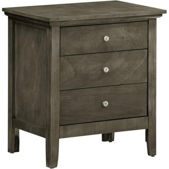 Glory Furniture Hammond 3 Drawer Nightstand in Gray