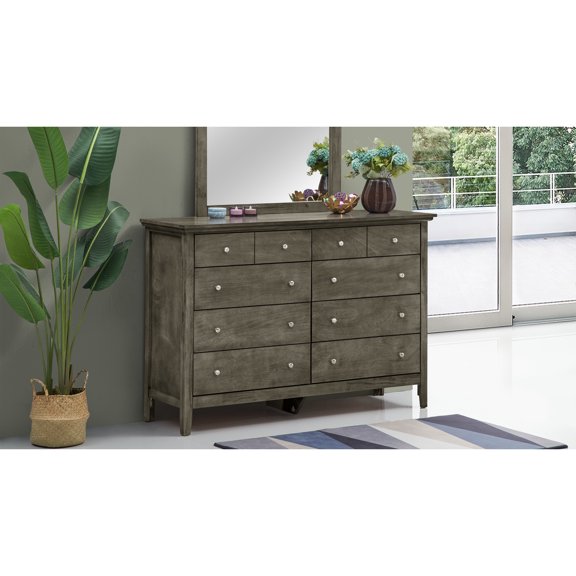 Glory Furniture Hammond 8 Drawer Dresser in Gray