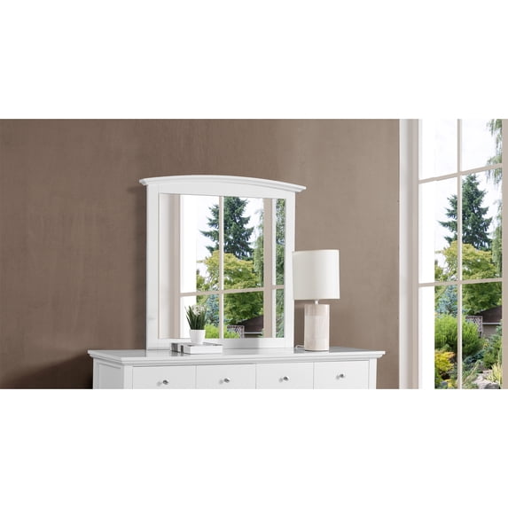 Glory Furniture Hammond G5490-M Arched Dresser, with Mirror, White