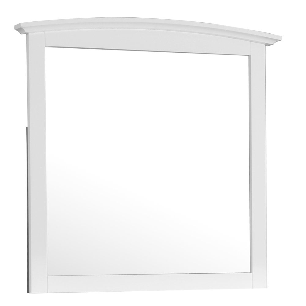 Elegant White Arched Dresser Mirror with Low Distortion Glass