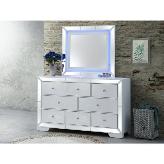 Glory Furniture Hollywood Hills G8105-N Nightstand , Silver Champagne