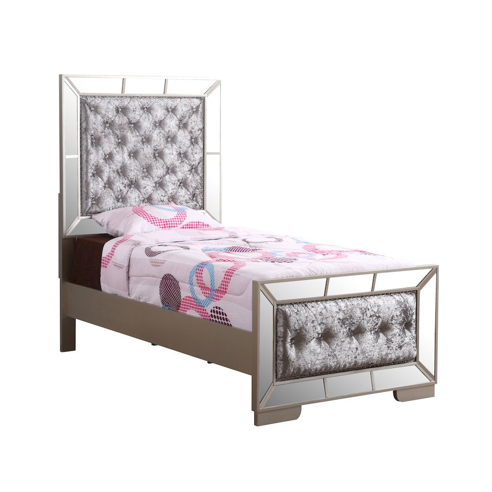 Glory Furniture Hollywood Hills Twin Bed in Champagne Color