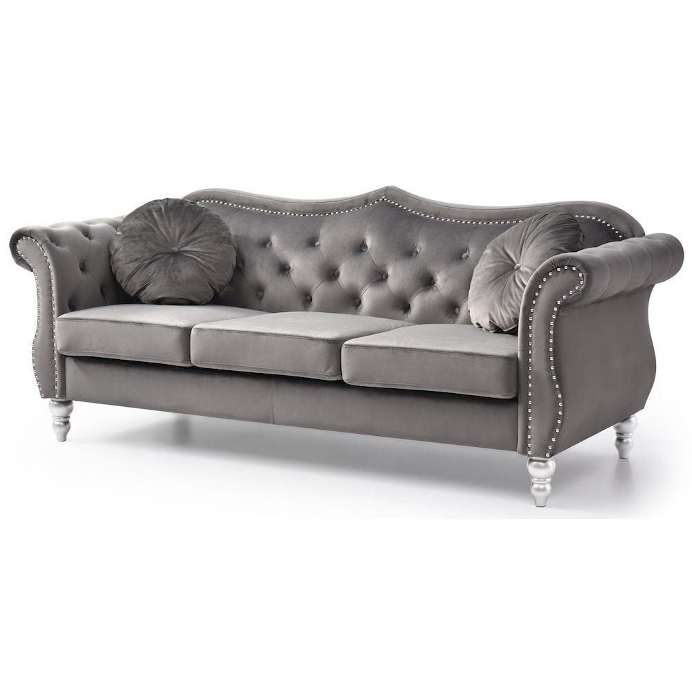 Glory Furniture Hollywood Sofa in Dark Gray Color