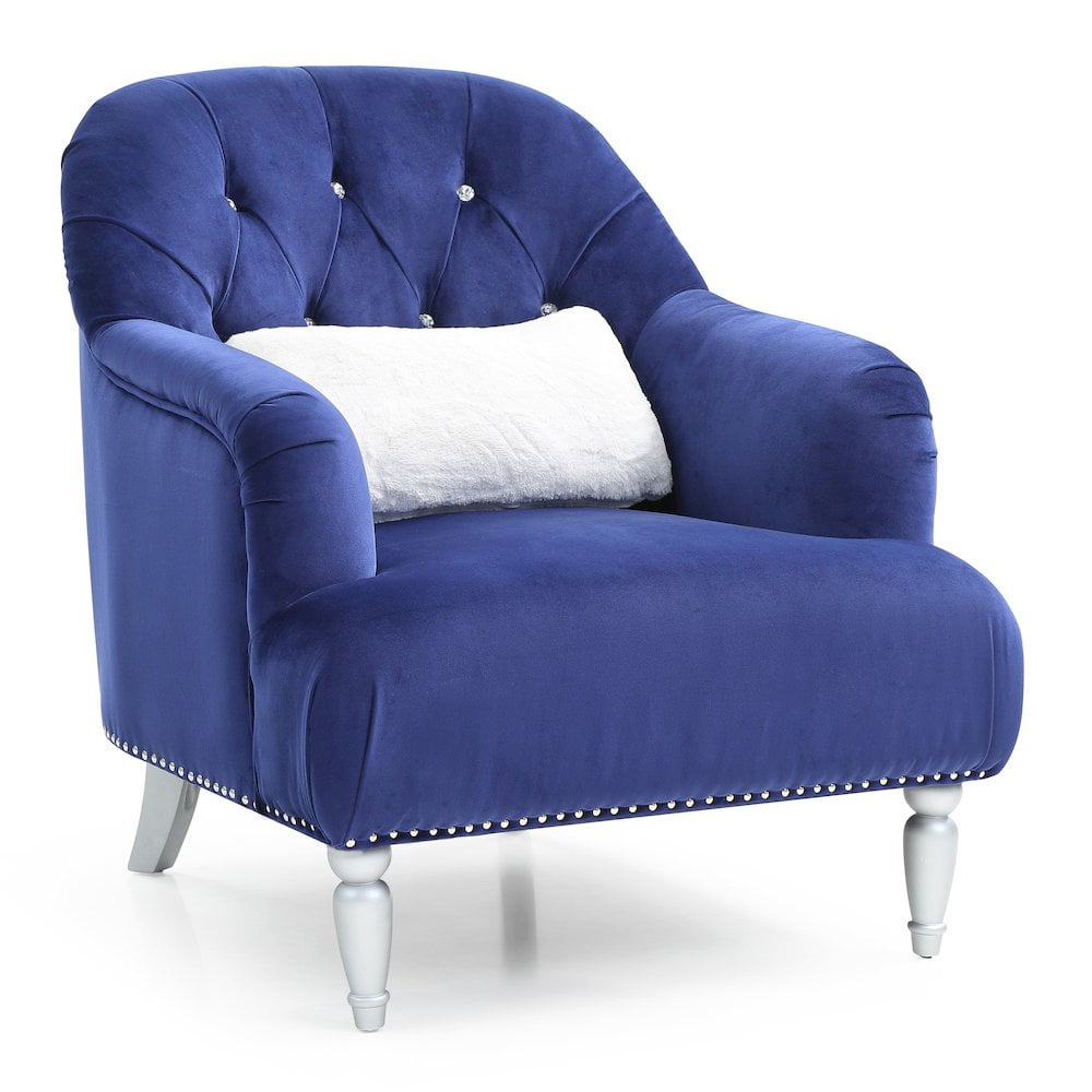 Glory Furniture Jewel Accent Chair in Blue Color