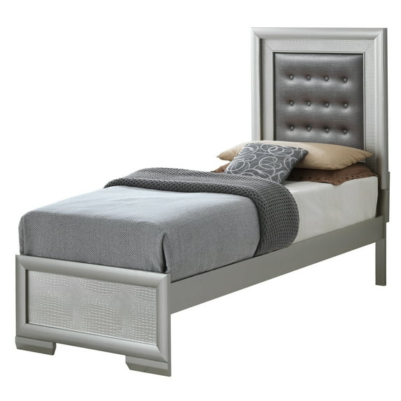 Glory Furniture Kat G5600A-TB Twin Bed , Silver Champagne