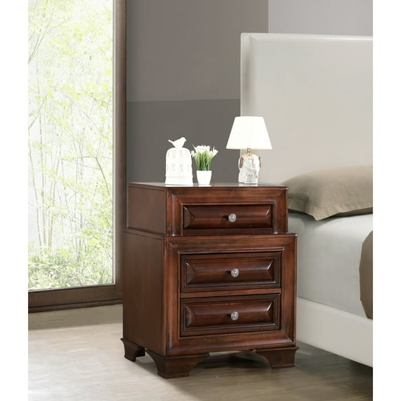 Glory Furniture LaVita 3 Drawer Nightstand in Cappuccino
