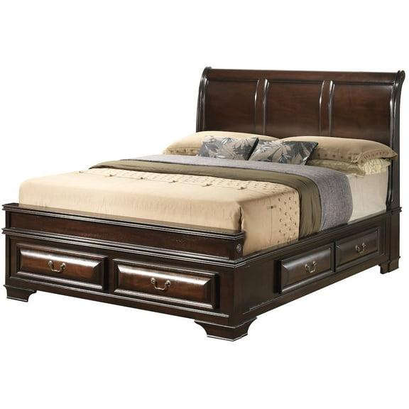 Glory Furniture LaVita Queen Storage Bed in Cappuccino