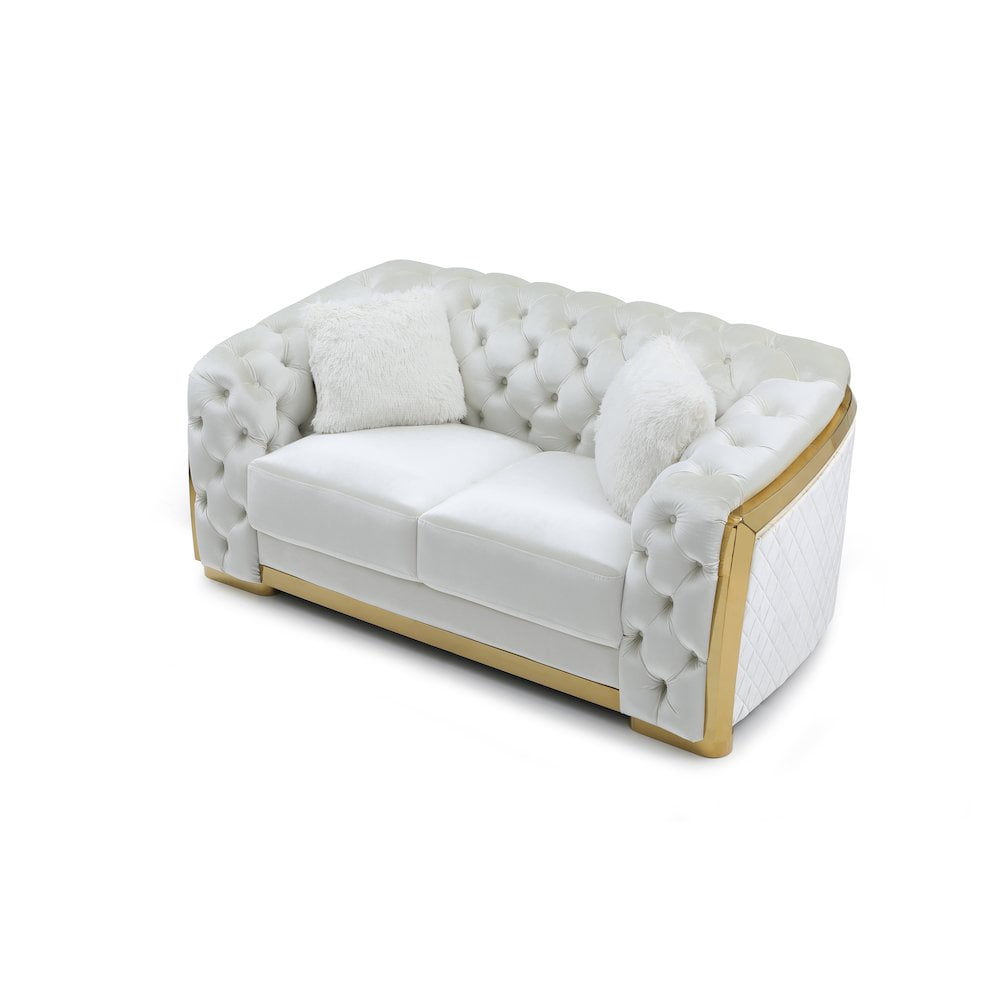 Glory Furniture Lexi Loveseat in Ivory Color