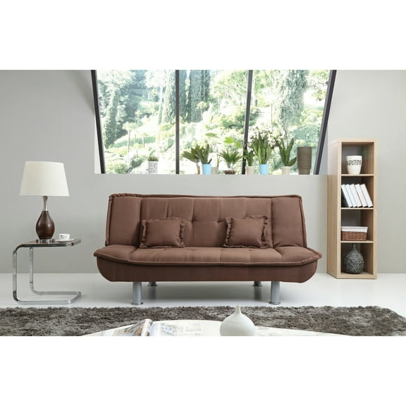 Glory Furniture Lionel Microsuede Sleeper Sofa in Chocolate
