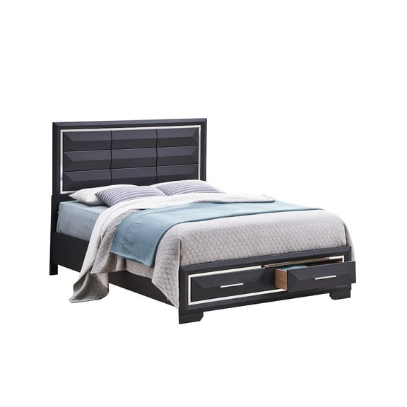 Glory Furniture Liverpool Queen Bed in Black Color