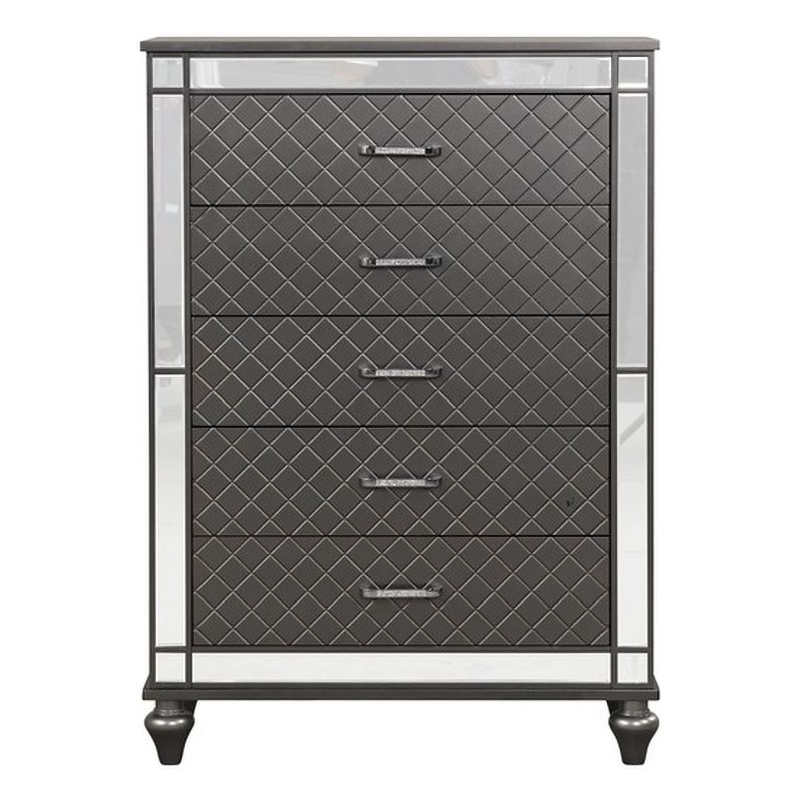 Glory Furniture Livorno G02702-CH Chest   Gunmetal Gray and Mirror