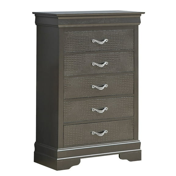 Glory Furniture Lorana Chest in Metalic Black Color
