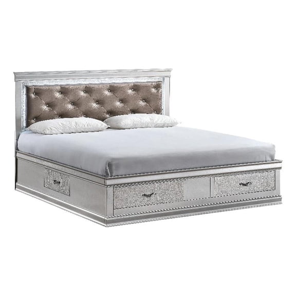 Glory Furniture Lorana G6500D-KSB2 King Bed Silver Champagne