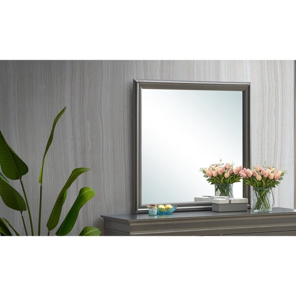 Glory Furniture Lorana G6502-M Mirror, Metallic Black Wall Decor